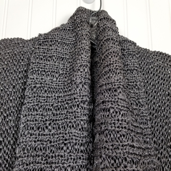 Club Monaco Gray Metallic Open Front Cardigan Sleeveless Vest Open Knit Size XS - Picture 5 of 11